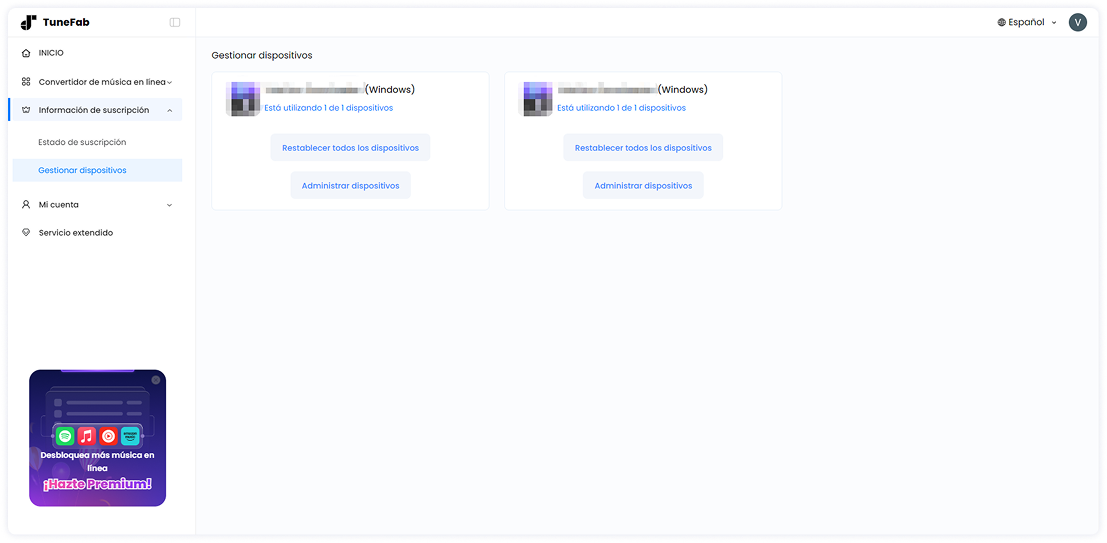 Administrar dispositivos