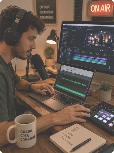 Productor de podcasts y clips con voz