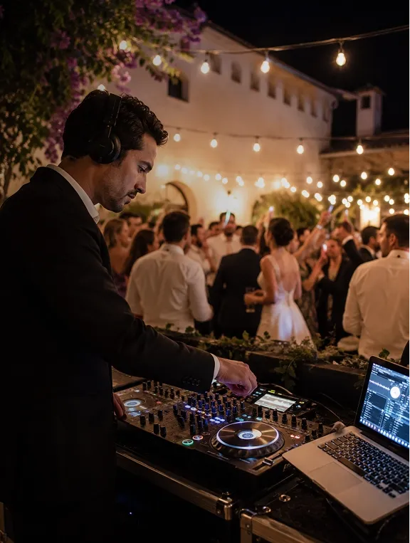 DJ Preparing Tracks for wedding and ceremony