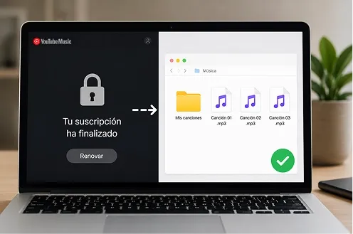 Guardar música de YouTube Music sin suscripción Premium