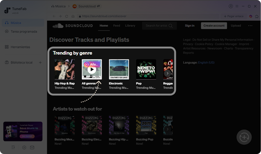 Selección de música de SoundCloud para descargar